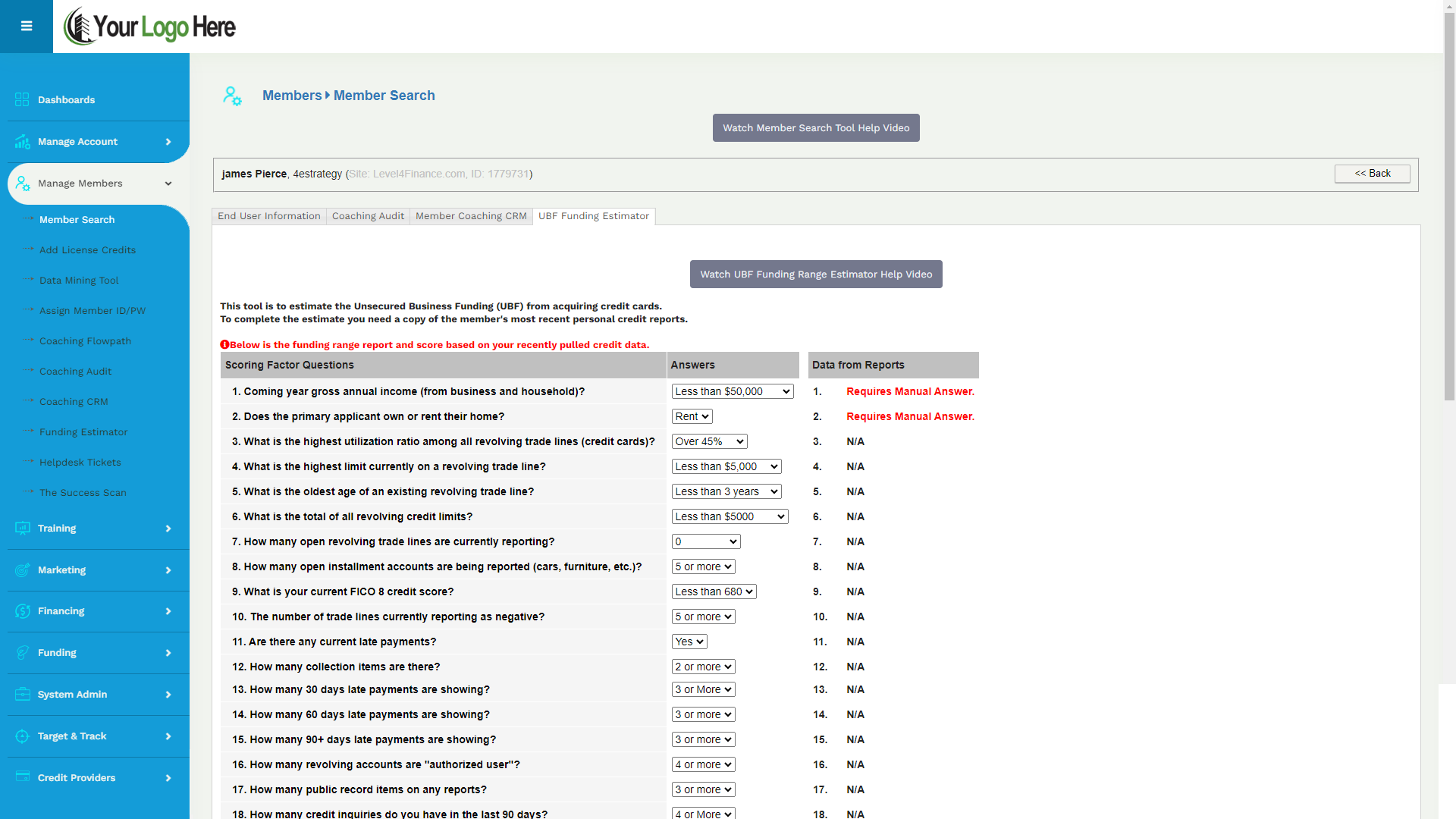 Credit Card Funding Estimator